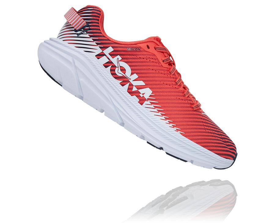 Running Shoes Womens - Hoka One One Rincon 2 - Red/White - AVLCBFW-78